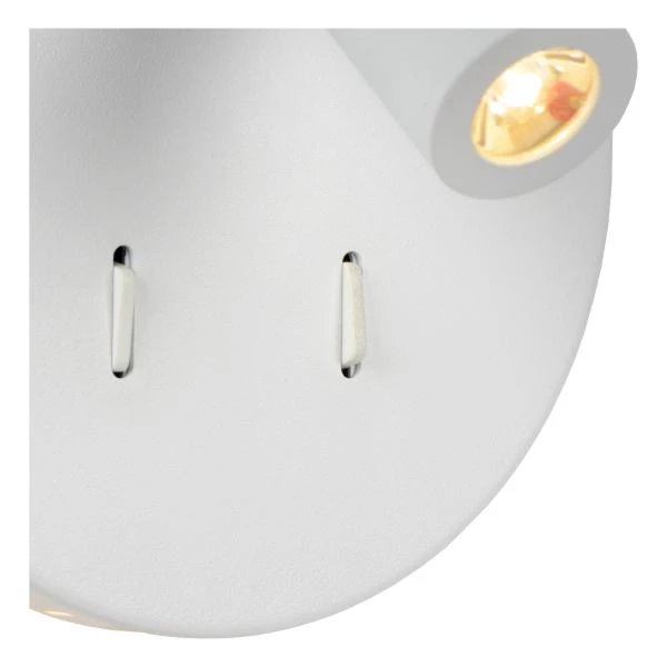 Lucide BENTJER - Bedlamp / Wandlamp - Ø 14 cm - LED - 3000K - Wit - detail 3